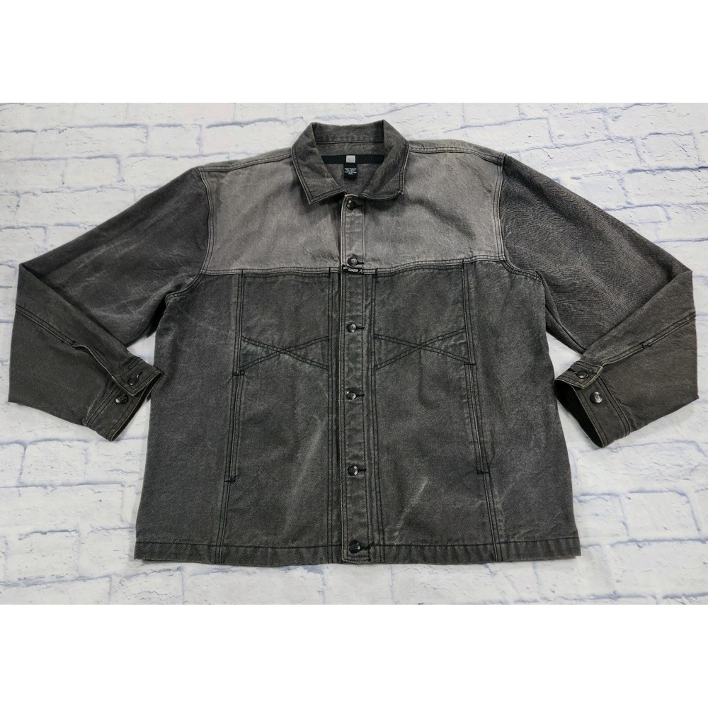 Marithe Francois Girbaud MENS XXL Denim Trucker Jacket Two Tone Gray VINTAGE 90s